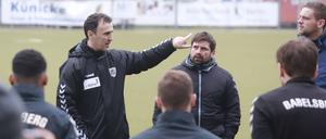 Babelsbergs neuer Trainer Predrag Uzelac (l.) hat weiterhin einen großen Berg Arbeit vor sich. 