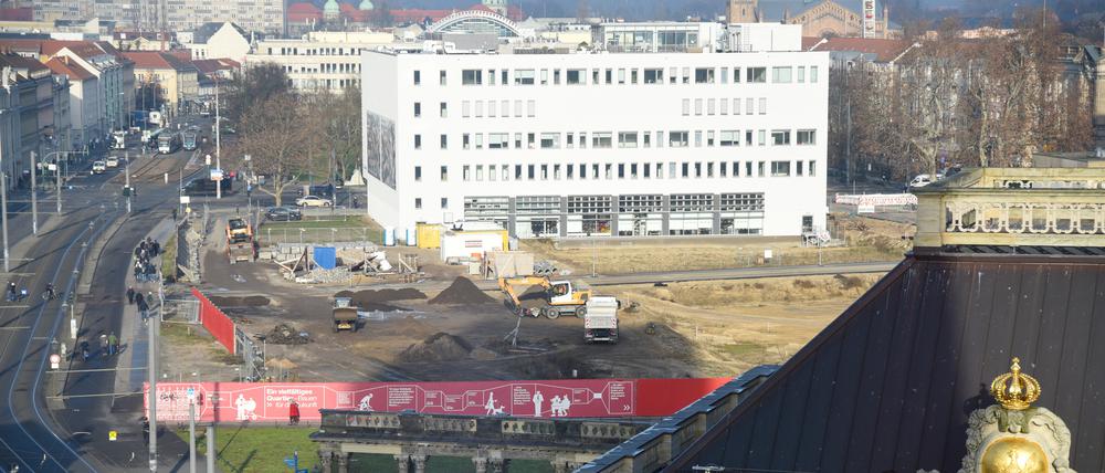 Baufeld am Alten Markt in der Potsdamer Innenstadt.