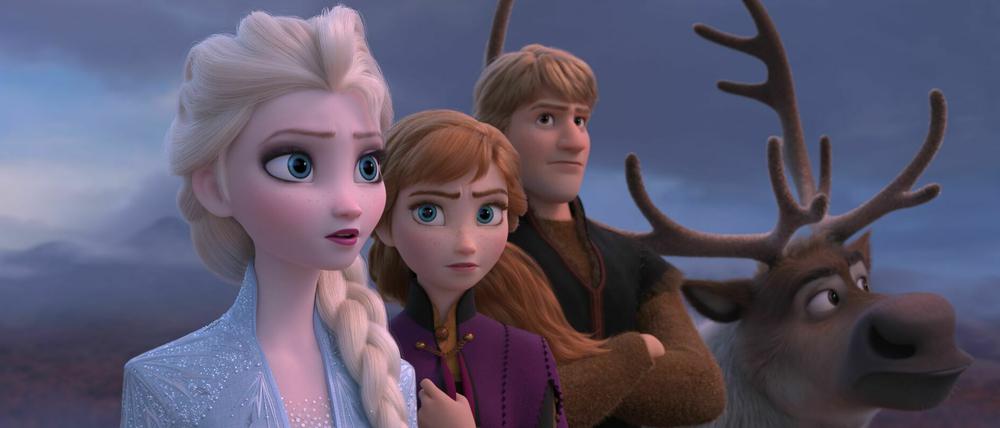 Königin Elsa, Anna, Kristoff und Rentier Sven in "Die Eiskönigin 2". Der Film war im UCI Potsdam 2019 der meistgesehene.