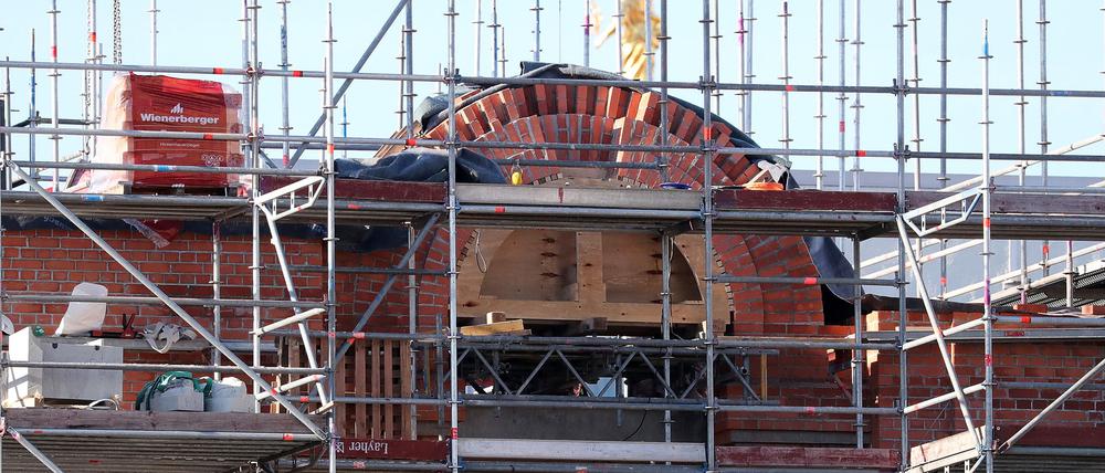 Die Baustelle des Garnisonkirchturms in Potsdam.