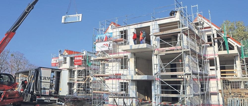 An der Tagorestraße nahe der Michendorfer Chaussee entstehen 48 Wohnungen in vier Gebäuden.