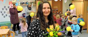 Erzieherin Corinna Waldeck betreut mit drei Kolleginnen 32 Kinder der "Mäusegruppe".