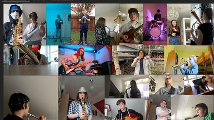 Die Big Band des Leibniz-Gymnasiums hat per Video-Schalte den "Quarantäne Blues" aufgenommen.