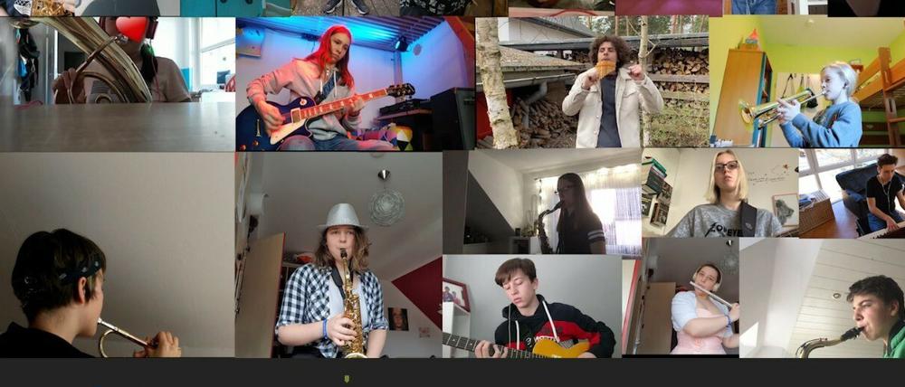 Die Big Band des Leibniz-Gymnasiums hat per Video-Schalte den "Quarantäne Blues" aufgenommen.