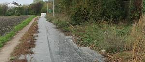 Der gescheiterte Solarradweg der Firma Solmove in Erftstadt.