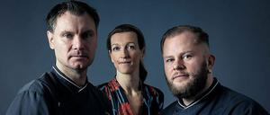 Jörg und Claudia Frankenhäuser mit Küchenchef David Schubert (v.l.n.r.) vom Restaurant "Kochzimmer" in der Ratswaage Potsdam am Neuen Markt.