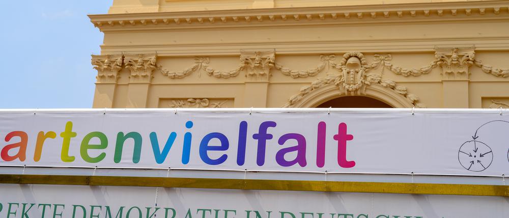 Omnibus Artenvielfalt vor dem Potsdamer Brandenburger Tor.