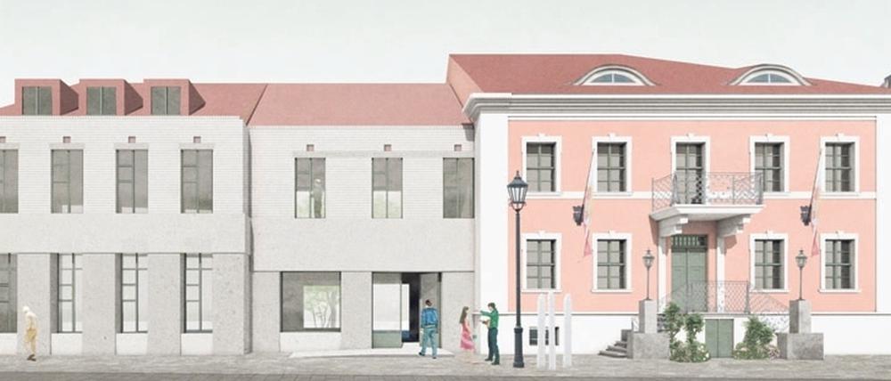 Neu neben Alt. Neben dem Rathaus soll ein Neubau entstehen.