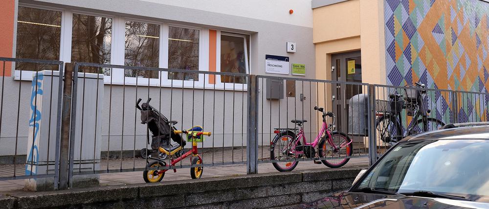 Die Kita "Froschkönig" an der Straße Wall am Kiez.