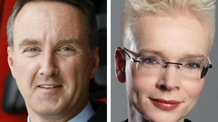 Potsdams Feuerwehrchef Ralf Krawinkel und Potsdams Leiterin des Gesundheitsamts Dr. Kristina Böhm.