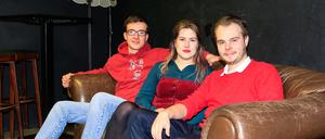 Maximilian Engelhardt, Anni Hauer, Nikita Tchernodarov (v. l.) haben viele Ideen, finden aber keine Veranstaltungsräume.