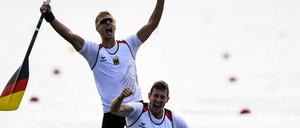 Überraschung in Rio. Jan Vandrey (hinten) fuhr 2016 mit Sebastian Brendel im Zweier zum Olympiasieg.