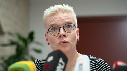 Kristina Böhm, Leiterin des Gesundheitsamtes Potsdam, während der Pressekonferenz der Stadt.