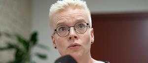 Kristina Böhm, Leiterin des Gesundheitsamtes Potsdam, während der Pressekonferenz der Stadt.