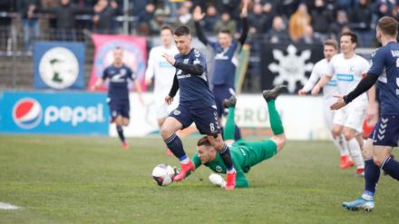 SVB-Offensivspieler Bogdan Rangelov bei seinem Tor zum zwischenzeitlichen 3:1.