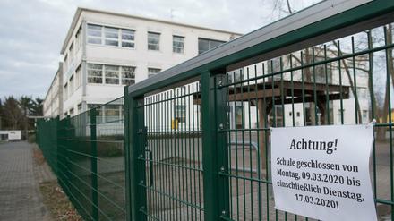 Quarantäne. Die Prinz-von-Homburg-Schule ist geschlossen in Neustadt/Dosse. 