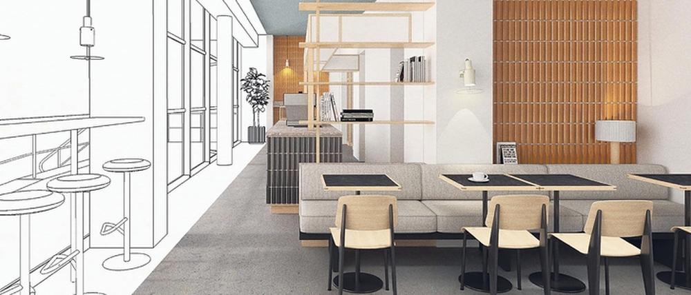 Der Eingangsbereich der früheren Post soll in das Café integriert werden.