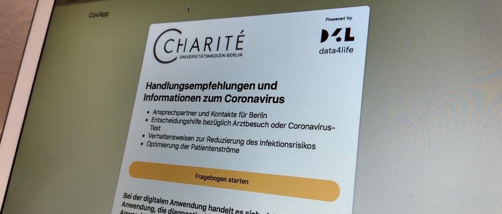 Die CovApp wurde entwickelt von der Berliner Charité und der Potsdamer Organisation Data4Life.