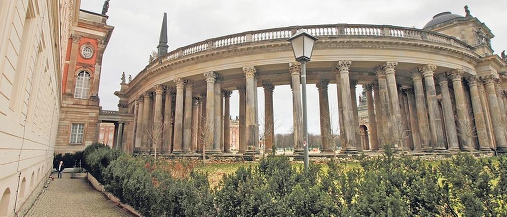 Auch der Campus Neues Palais der Universität Potsdam ist wie leergefegt.