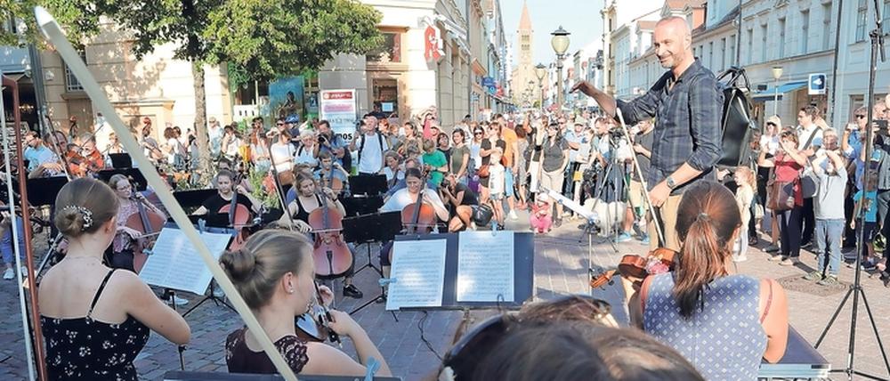 Im letzten Jahr warb die Kammerakademie Potsdam mit einem Spontanauftritt auf der Brandenburger Straße für den Saisonauftakt. Jetzt stehen die Musiker ohne Aufträge da.