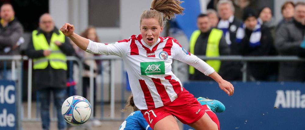 Zwölf Jahre lang spielte Tabea Kemme für Turbine Potsdam - immer mit vollem Einsatz.