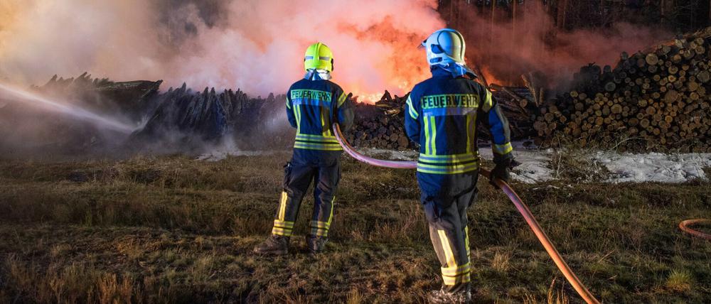 Bei Wandlitz gab es am Wochenende einen Großbrand.