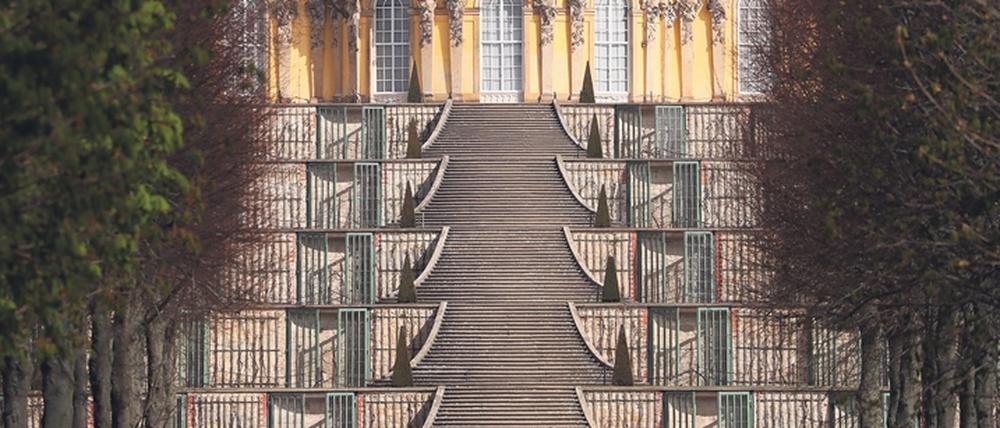 Die Mitteltreppe von Schloss Sanssouci.