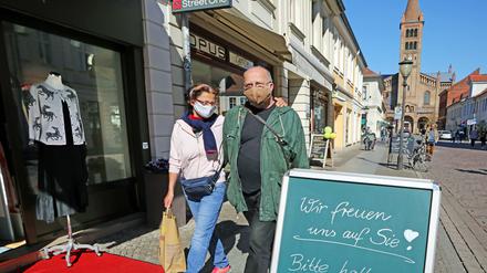 Viele Geschäfte in der Potsdamer Innenstadt sind wieder geöffnet.