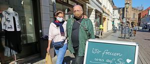 Viele Geschäfte in der Potsdamer Innenstadt sind wieder geöffnet.