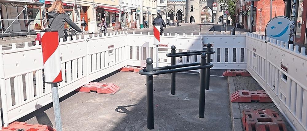 Plätze für 104 Räder entstehen derzeit in der Friedrich-Ebert-Straße.