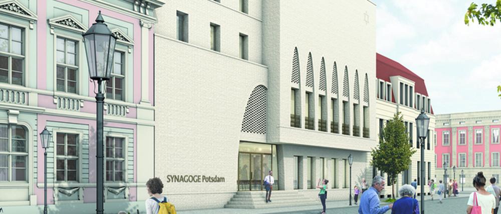 Der Neubau-Entwurf von Haberland Architekten für die Potsdamer Synagoge.