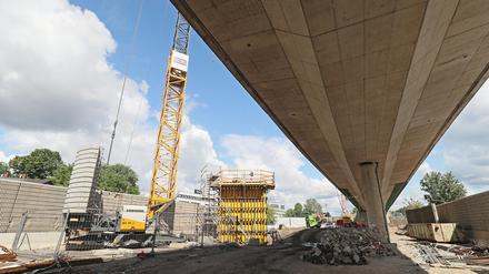 Bauarbeiten an der Nuthestraße.