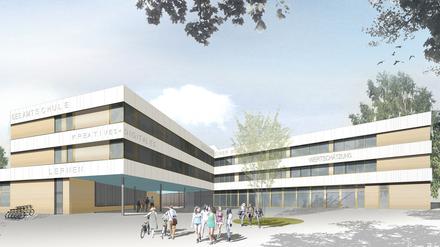 Die geplante neue sternenförmige Gesamtschule in Teltow.
