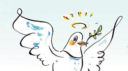 Eine Taube aus der Feder von Heike Isenmann.