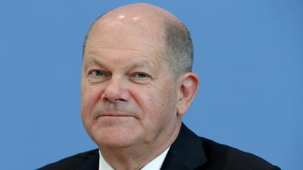 Olaf Scholz looks on during a press conference to present the tax estimate in Berlin, Germany, on May 14, 2020. (Photo by Michael Sohn / POOL / AFP)