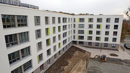 In Potsdam wird viel gebaut: Ein neues Studentenwohnheim der Potsdamer Universität am Standort Golm