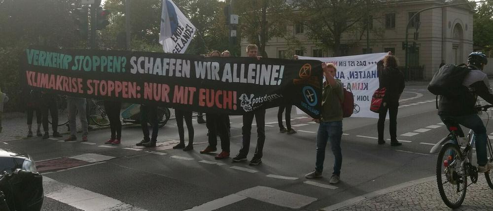 Potsdam ist erneut Schauplatz einer Aktion der Klimaaktivisten von Extinction Rebellion.