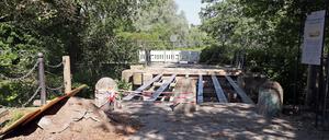 Die Schwanenbrücke in Potsdam ist derzeit Baustelle.
