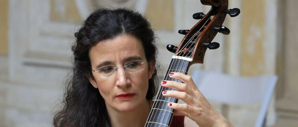Juliane Laake im Säulenhof der Orangerie im Rahmen der Musikfestspiele 2020. 