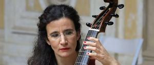 Juliane Laake im Säulenhof der Orangerie im Rahmen der Musikfestspiele 2020. 