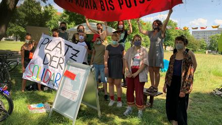 Protest auf dem Platz der Einheit.