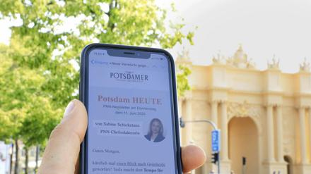 Newsletter "Potsdam Heute" auf dem Smartphone.