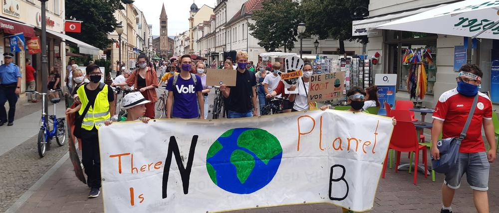 Demo von Fridays for Future Potsdam in der Brandenburger Straße.