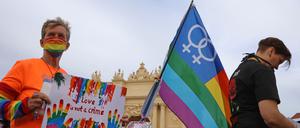 Demonstrant auf dem Christopher Street Day Potsdam.