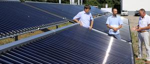 Solarthermieanlage der EWP auf dem Gelände des ehemaligen Heizwerks.