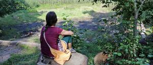 Die "Düsteren Teiche" in Potsdam sind nahezu vollständig ausgetrocknet.