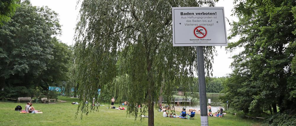 Die Badestelle am Güterfelder Haussee wurde in diesem Jahr aus Haftungsgründen gesperrt.