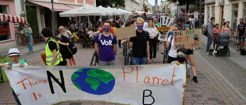 Im Juli fand die erste "Fridays-for-future"-Demo in Potsdam nach den Demonstrationseinschränkungen durch Corona statt.