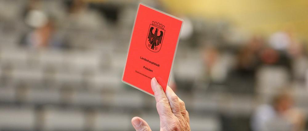 Abstimmung auf der Stadtverordnetenversammlung im Hörsaal am Campus Griebnitzsee.