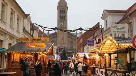 Dieser Teil der Brandenburger Straße soll dauerhaft Fußgängerzone werden - nicht nur zum Weihnachtsmarkt